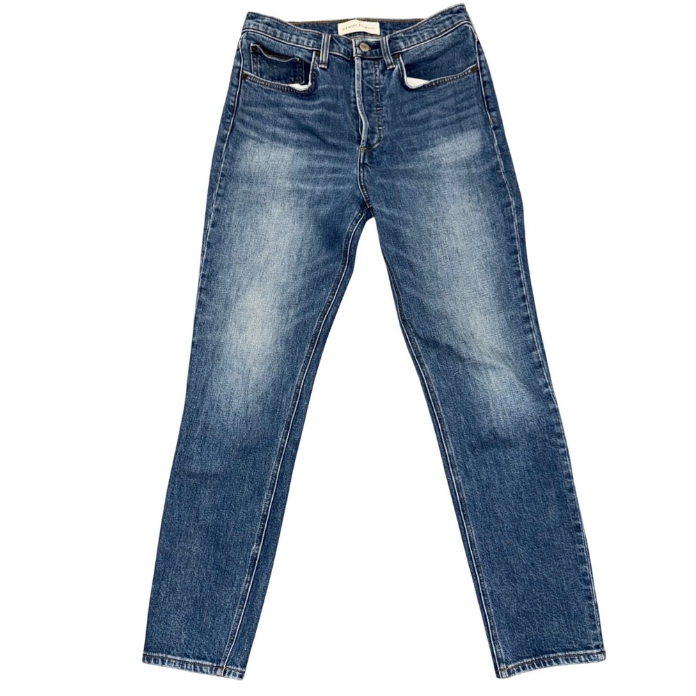 Denim Forum The Yoko High Rise Slim Jeans Medium Wash‎ Blue Button Fly Size 28